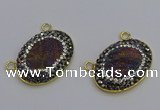 NGC5503 18*25mm oval plated druzy agate gemstone connectors