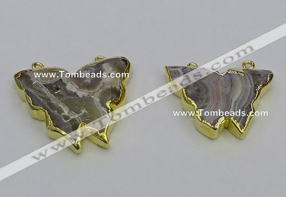 NGC5512 25*30mm - 30*40mm butterfly agate connectors wholesale