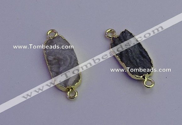 NGC5518 8*20mm - 10*20mm freeform druzy agate connectors