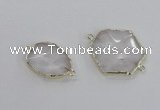 NGC552 18*25mm - 30*35mm freeform quartz gemstone connectors