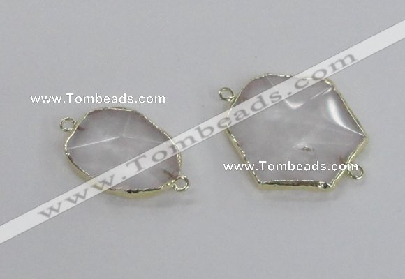 NGC552 18*25mm - 30*35mm freeform quartz gemstone connectors