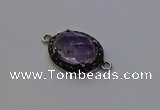 NGC5527 16*20mm oval light amethyst connectors wholesale