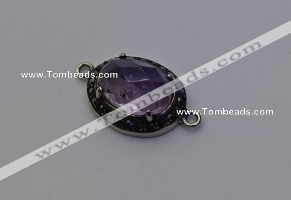 NGC5527 16*20mm oval light amethyst connectors wholesale