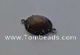 NGC5540 16*20mm oval moonstone gemstone connectors wholesale