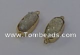 NGC5559 10*22mm - 12*25mm freeform plated druzy quartz connectors