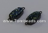 NGC5573 10*22mm - 12*25mm freeform plated druzy quartz connectors