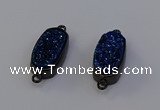 NGC5575 10*22mm - 12*25mm freeform plated druzy quartz connectors