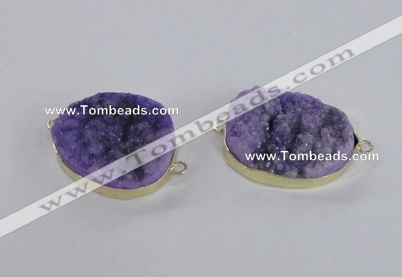 NGC562 18*25mm - 25*30mm freeform druzy agate connectors wholesale