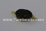 NGC5622 15*20mm oval plated druzy quartz connectors wholesale