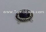 NGC5648 18*25mm faceted oval amethyst gemstone connectors