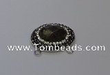 NGC5650 18*25mm faceted oval smoky quartz connectors