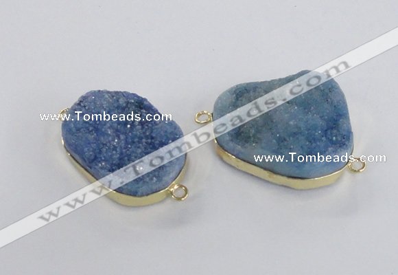 NGC566 18*25mm - 25*30mm freeform druzy agate connectors wholesale