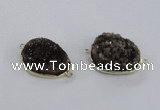 NGC567 18*25mm - 25*30mm freeform druzy agate connectors wholesale