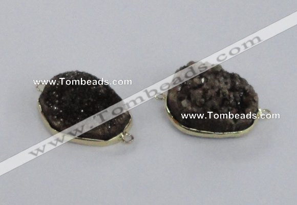 NGC567 18*25mm - 25*30mm freeform druzy agate connectors wholesale