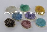 NGC568 18*25mm - 25*30mm freeform druzy agate connectors wholesale