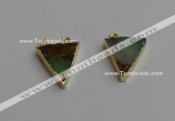 NGC5693 16*20mm triangle australia chrysoprase connectors