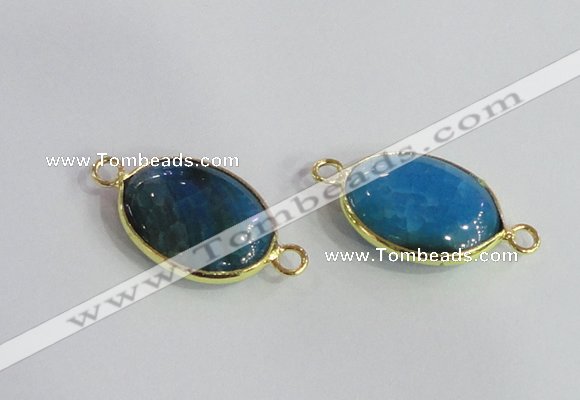 NGC571 13*18mm oval agate gemstone connectors wholesale