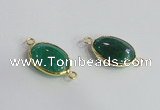 NGC572 13*18mm oval agate gemstone connectors wholesale