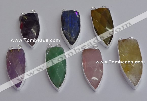 NGC5735 15*35mm - 16*45mm arrowhead mixed gemstone connectors