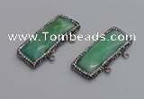 NGC5745 15*40mm rectangle amazonite gemstone connectors