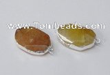 NGC575 18*25mm - 22*30mm freeform agate gemstone connectors