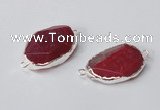 NGC577 18*25mm - 22*30mm freeform agate gemstone connectors