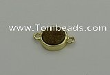 NGC5779 12mm coin plated druzy agate connectors wholesale