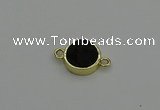 NGC5784 12mm coin plated druzy agate connectors wholesale