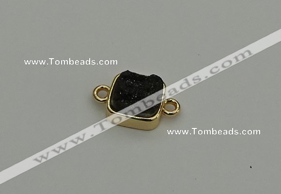 NGC5794 10*10mm square plated druzy agate connectors wholesale