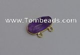 NGC5812 13*25mm faceted oval amethyst connectors wholesale