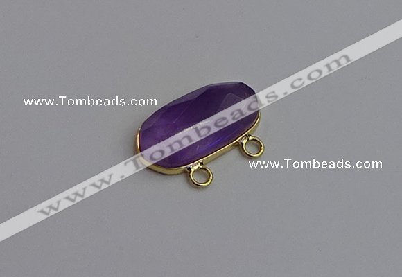 NGC5812 13*25mm faceted oval amethyst connectors wholesale