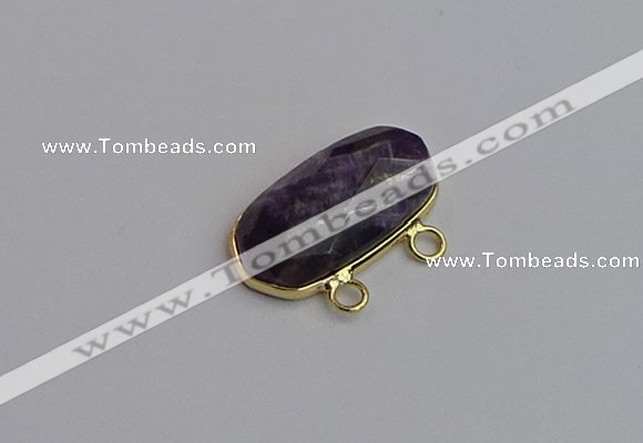 NGC5814 13*25mm faceted oval amethyst connectors wholesale