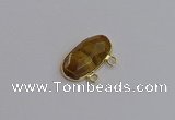 NGC5822 13*25mm faceted oval yellow tiger eye connectors wholesale