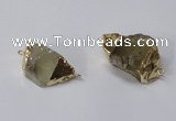 NGC584 18*25mm - 20*30mm nuggets lemon quartz gemstone connectors