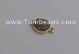 NGC5840 11*13mm oval plated druzy agate connectors wholesale