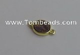 NGC5842 11*13mm oval plated druzy agate connectors wholesale