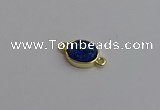 NGC5843 11*13mm oval plated druzy agate connectors wholesale