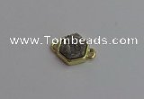 NGC5850 12*12mm hexagon plated druzy agate connectors wholesale