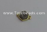 NGC5850 12*12mm hexagon plated druzy agate connectors wholesale