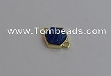 NGC5854 12*12mm hexagon plated druzy agate connectors wholesale