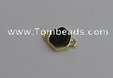 NGC5857 12*12mm hexagon plated druzy agate connectors wholesale