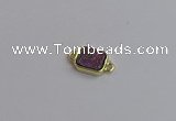 NGC5863 10*12mm rectangle plated druzy agate connectors wholesale