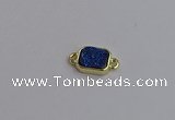 NGC5864 10*12mm rectangle plated druzy agate connectors wholesale