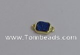 NGC5864 10*12mm rectangle plated druzy agate connectors wholesale