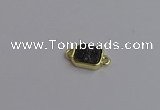 NGC5867 10*12mm rectangle plated druzy agate connectors wholesale