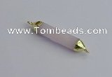 NGC5942 8*40mm tube rose quartz connectors wholesale