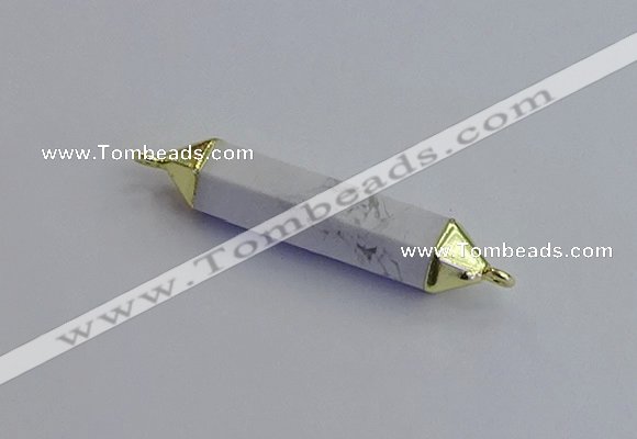 NGC5951 8*40mm tube white howlite connectors wholesale