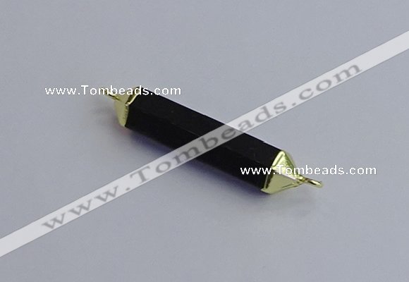 NGC5955 8*40mm tube black agate connectors wholesale