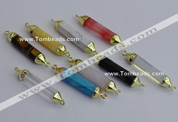 NGC5958 8*40mm tube mixed gemstone connectors wholesale