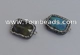 NGC5961 18*22mm faceted rectangle labradorite connectors wholesale